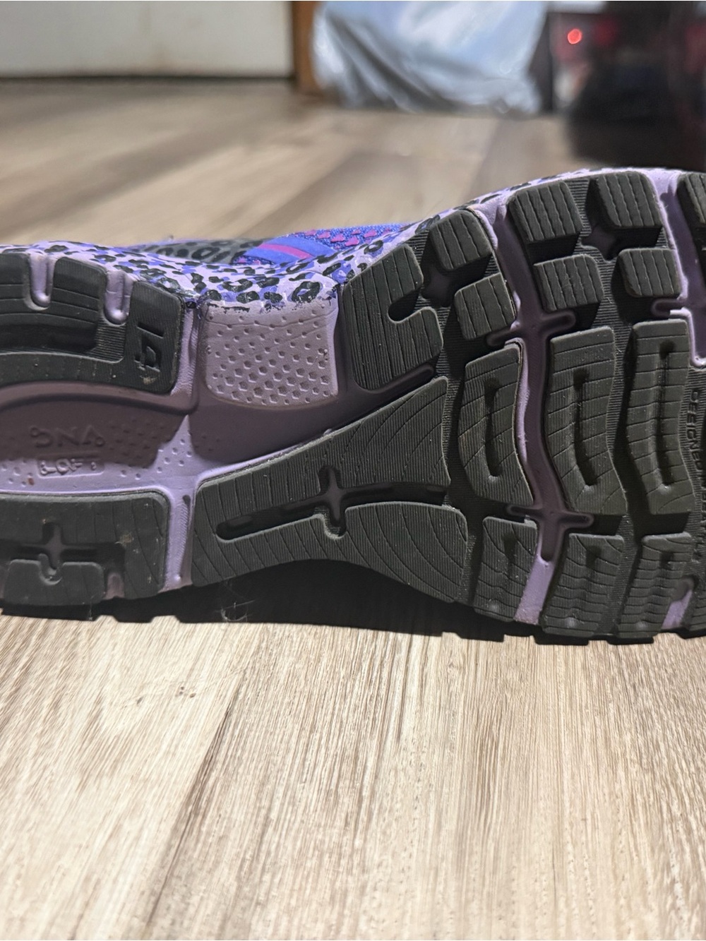 Brooks Women's Running Shoe in Purple with Black Accents and Pink Trim - Picture 2 of 10